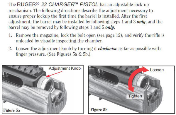 New Ruger 22 Charger: Ruger's Takedown Adjustment Procedure