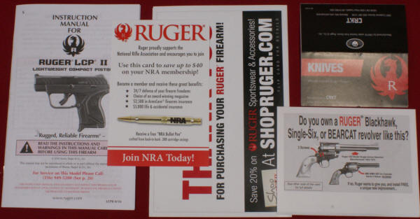 Ruger LCP II Review Printed Materials