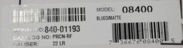 Ruger Precision Rimfire Label