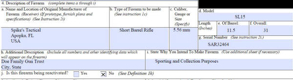 NFA Gun Trusts & Filing ATF Form 1