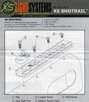 XS Shotrail Instructions