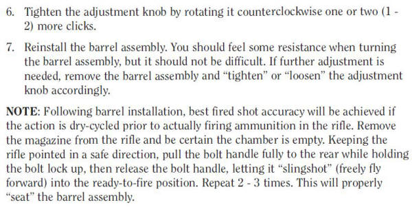New Ruger 22 Charger: Ruger's Takedown Adjustment Procedure
