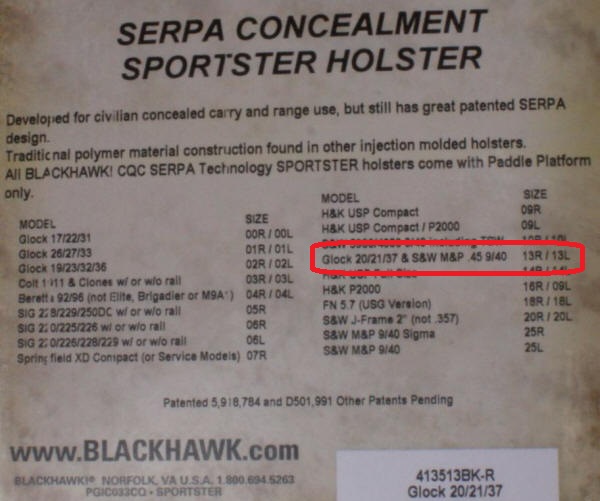 Smith & Wesson M&P9 Performance Center Ported Pistol Blackhawk Serpa Holster